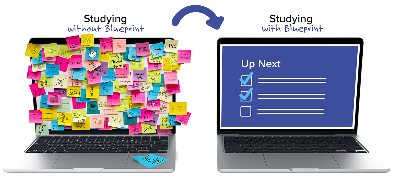 Blueprint’s study plan helps you go from chaos to organization.